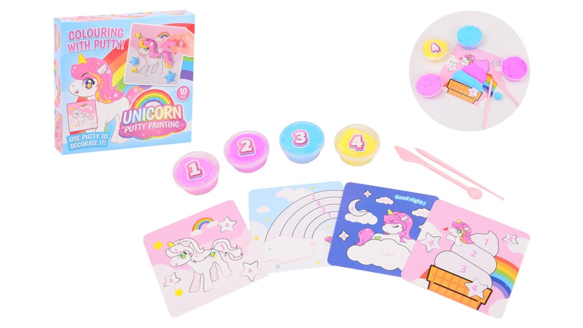 Johntoy kleuren met putty op nummer eenhoorn