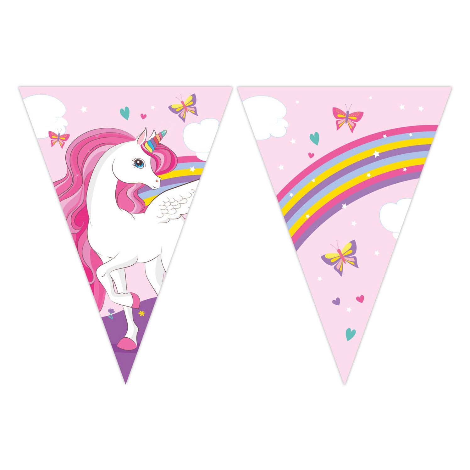Papieren Vlaggenlijn FSC Eenhoorn Regenboogkleuren, 3mtr.