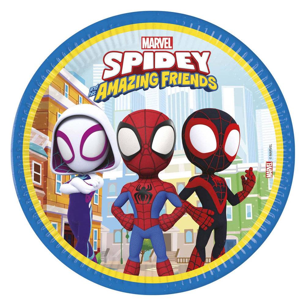 Globos papieren bordjes fsc spidey, 8st.