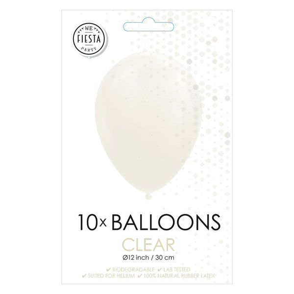 Globos transparent balloons 30cm, 10pcs.