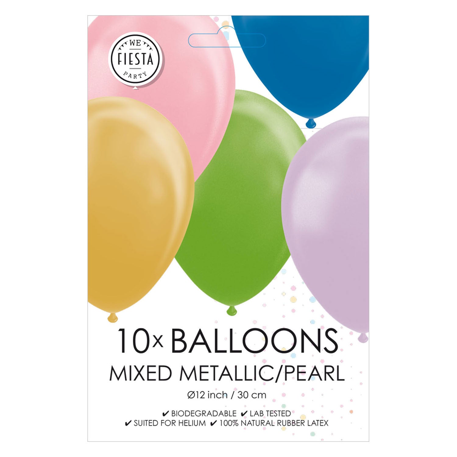 Ballonnen Metallic Parel Mix Kleuren 30cm, 10st.