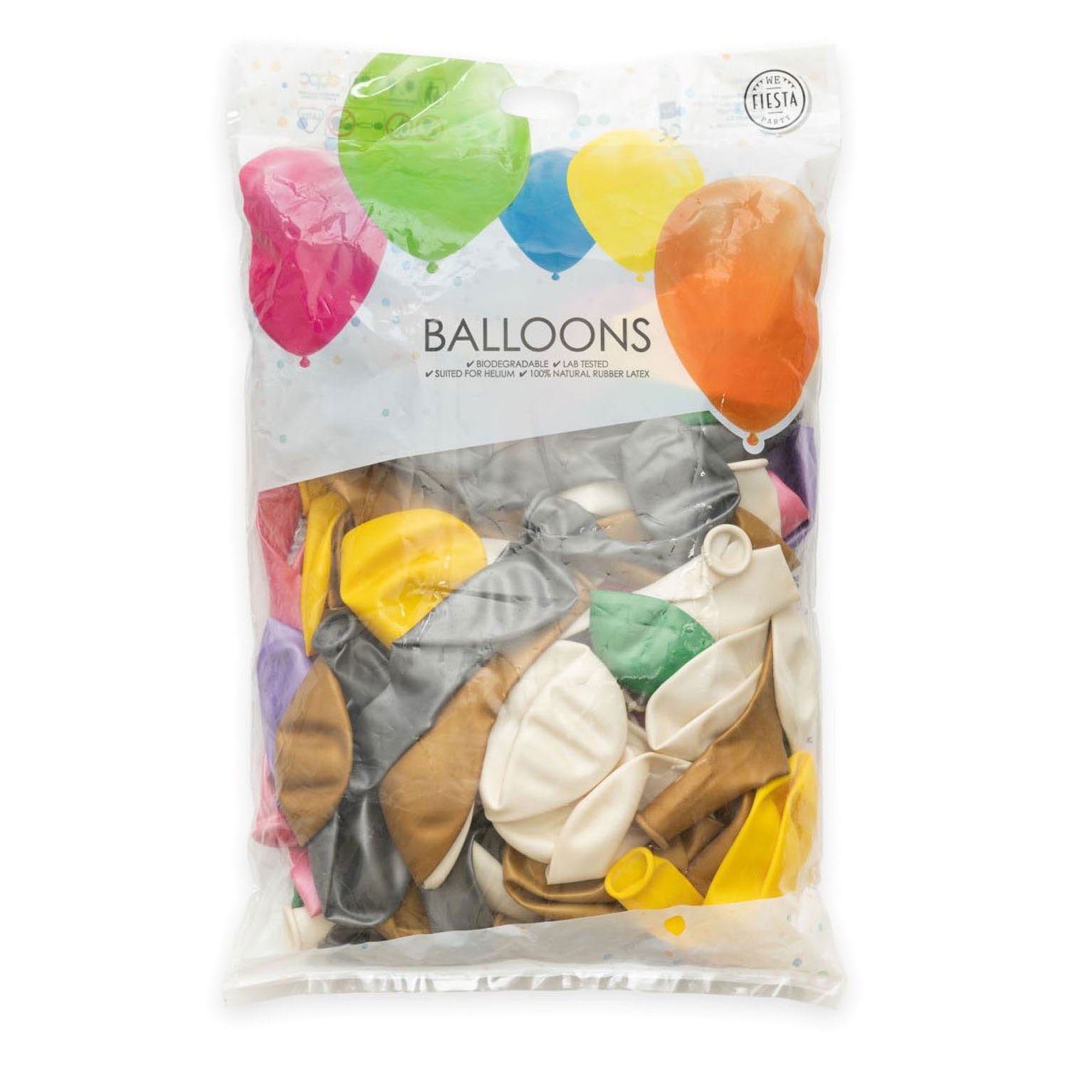 Ballonnen Metallic Parel Mix Kleuren 30cm, 100st.