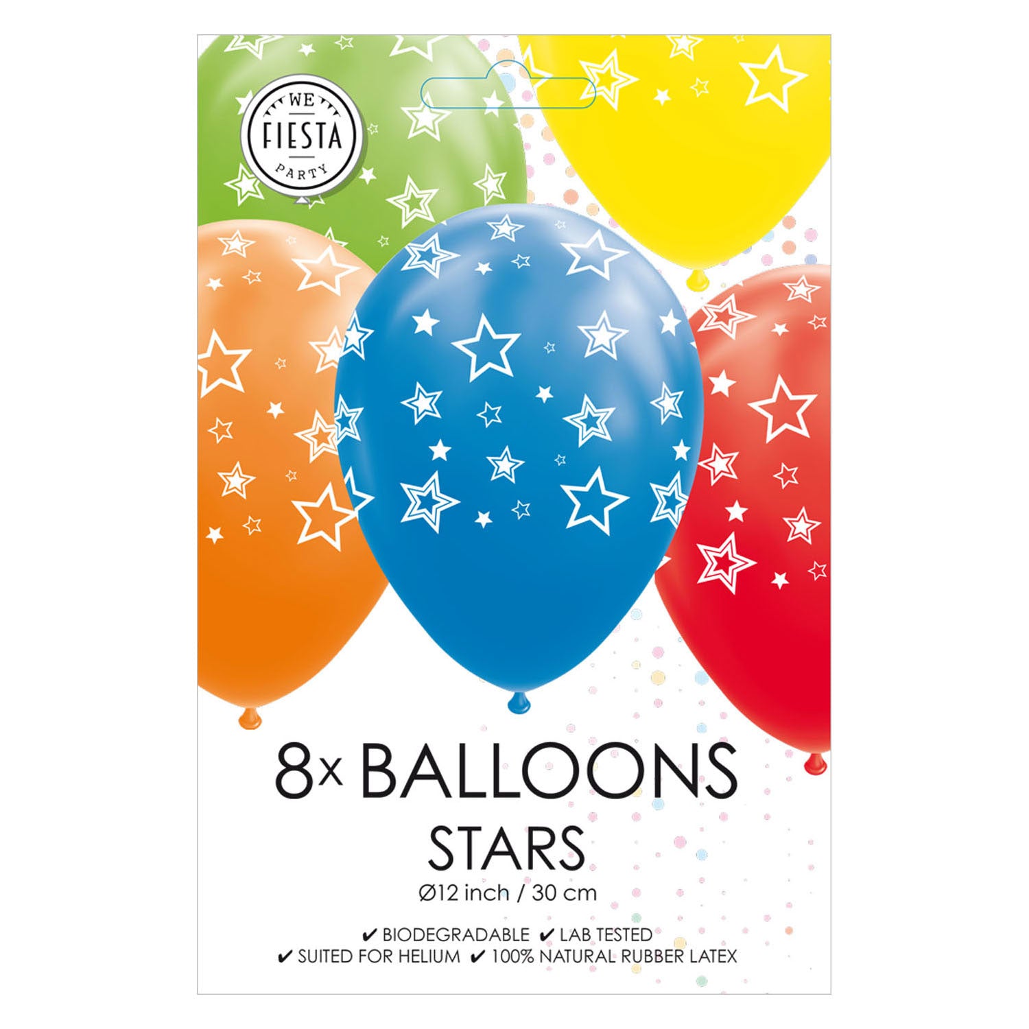 Globos ballonnen sterren mix kleuren 30cm, 8st.