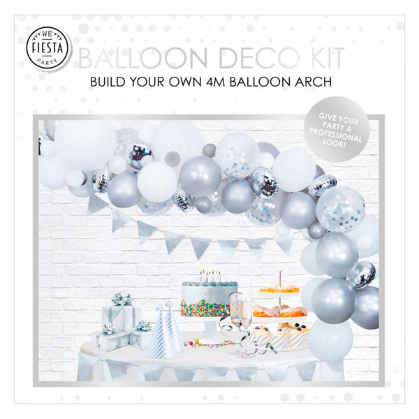 Globos balloon arch set silver