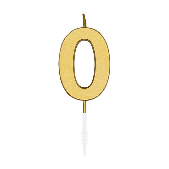 Globos taartkaars 4,5cm metallic goud no. 0