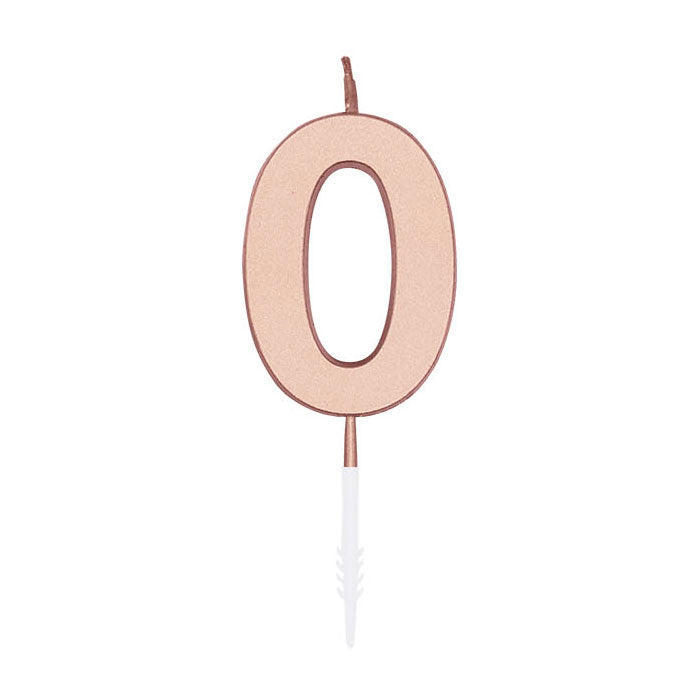 Globos taartkaars 4,5cm metallic rose goud no. 0