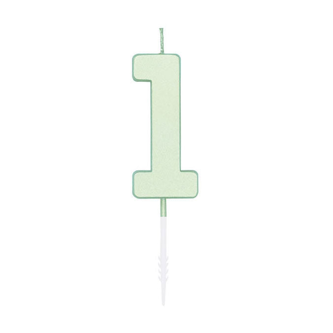 Globos taartkaars 4,5cm pastel mint no. 1