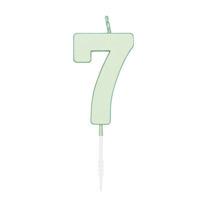 Globos taartkaars 4,5cm pastel mint no. 7