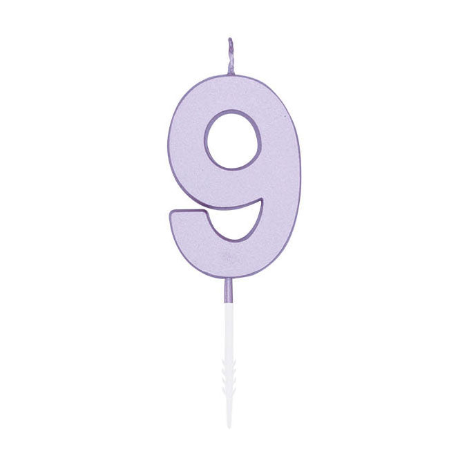 Globos taartkaars 4,5cm pastel lila no. 9