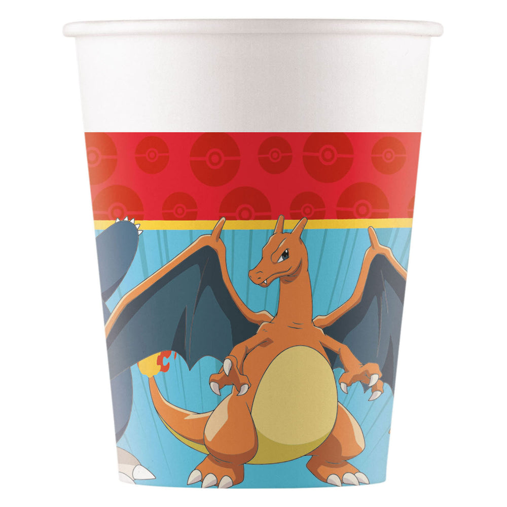 Globos papieren bekers 200ml pokemon - 8st.