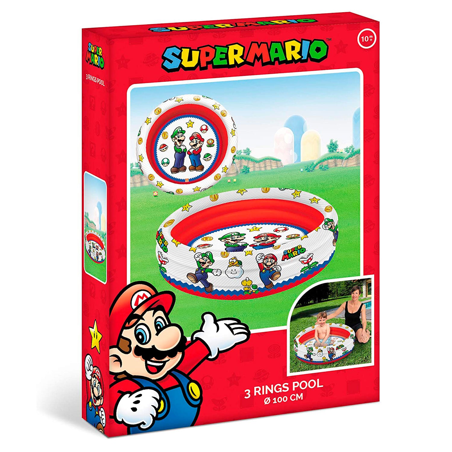 Mondo zwembad 3-ringen super mario, 100cm