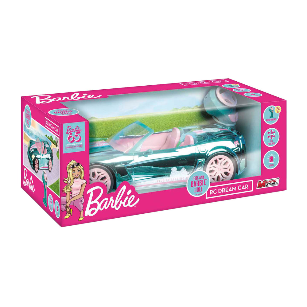 Mattel barbie mondo motors rc bestuurbare auto - verchroomd blauw 65 jaar jubileumeditie