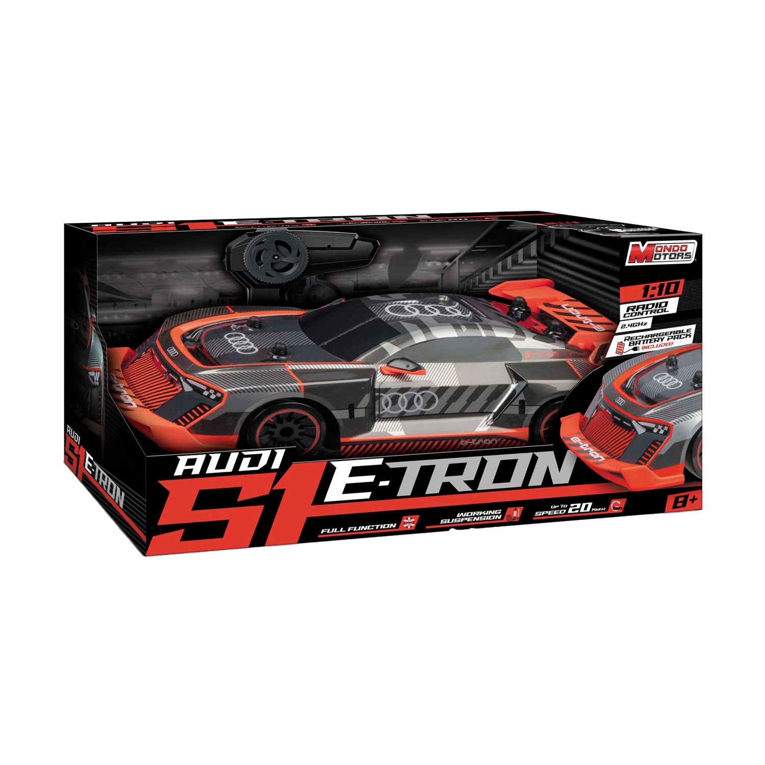 Mondo motoren rc bestuurbare auto - audi s1 e tron, schaal 1:10