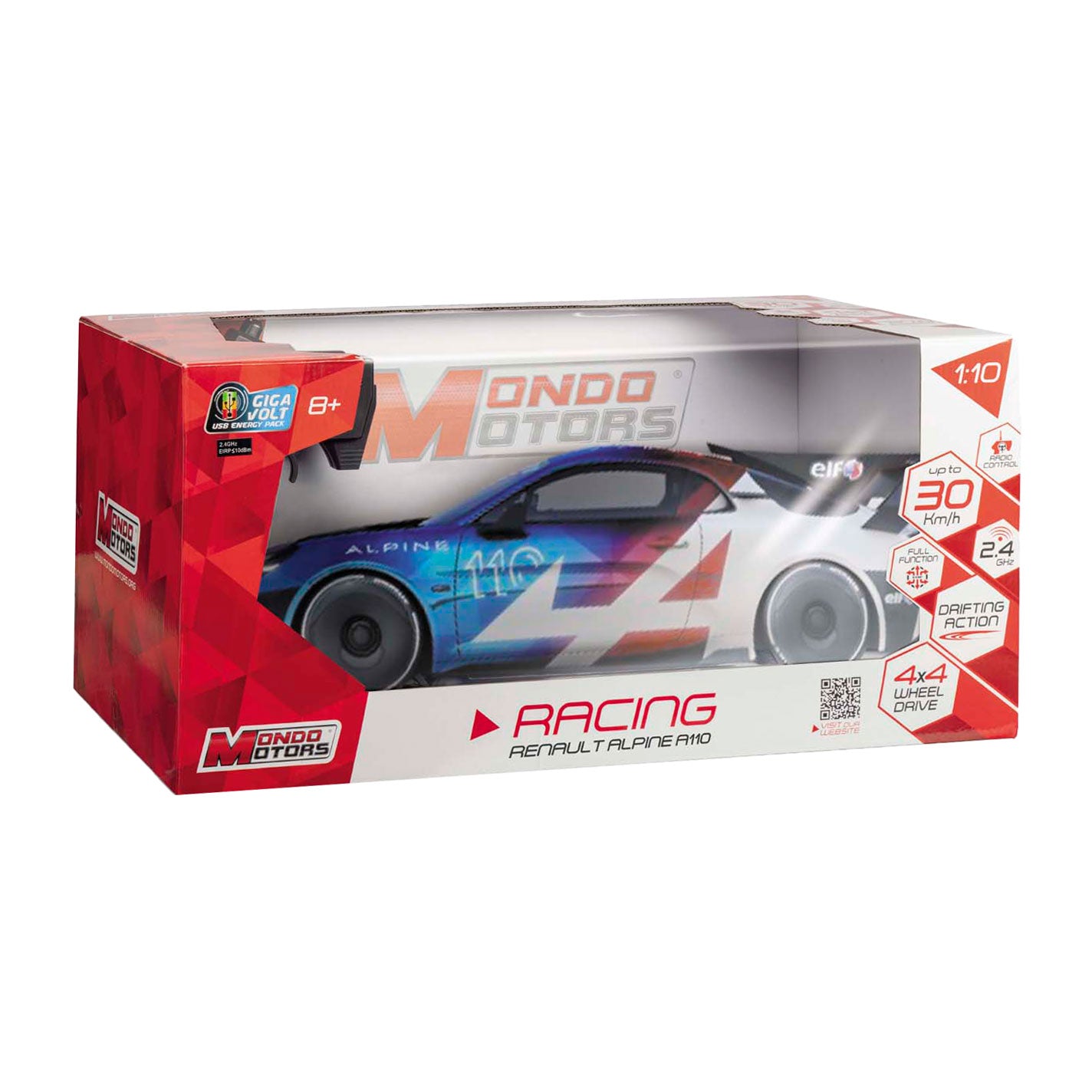 Mondo motoren rc bestuurbare auto - renault alpine gt4 drifting, schaal 1:10