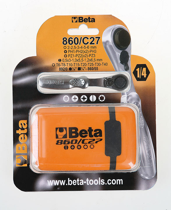Beta Ratelsleutel Tools 860 C27 met schroefbitset 27 delig in doos