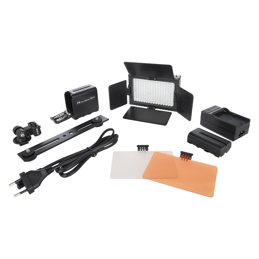 Falcon eyes led lamp set dimbaar dv-160v-k2 incl. accu