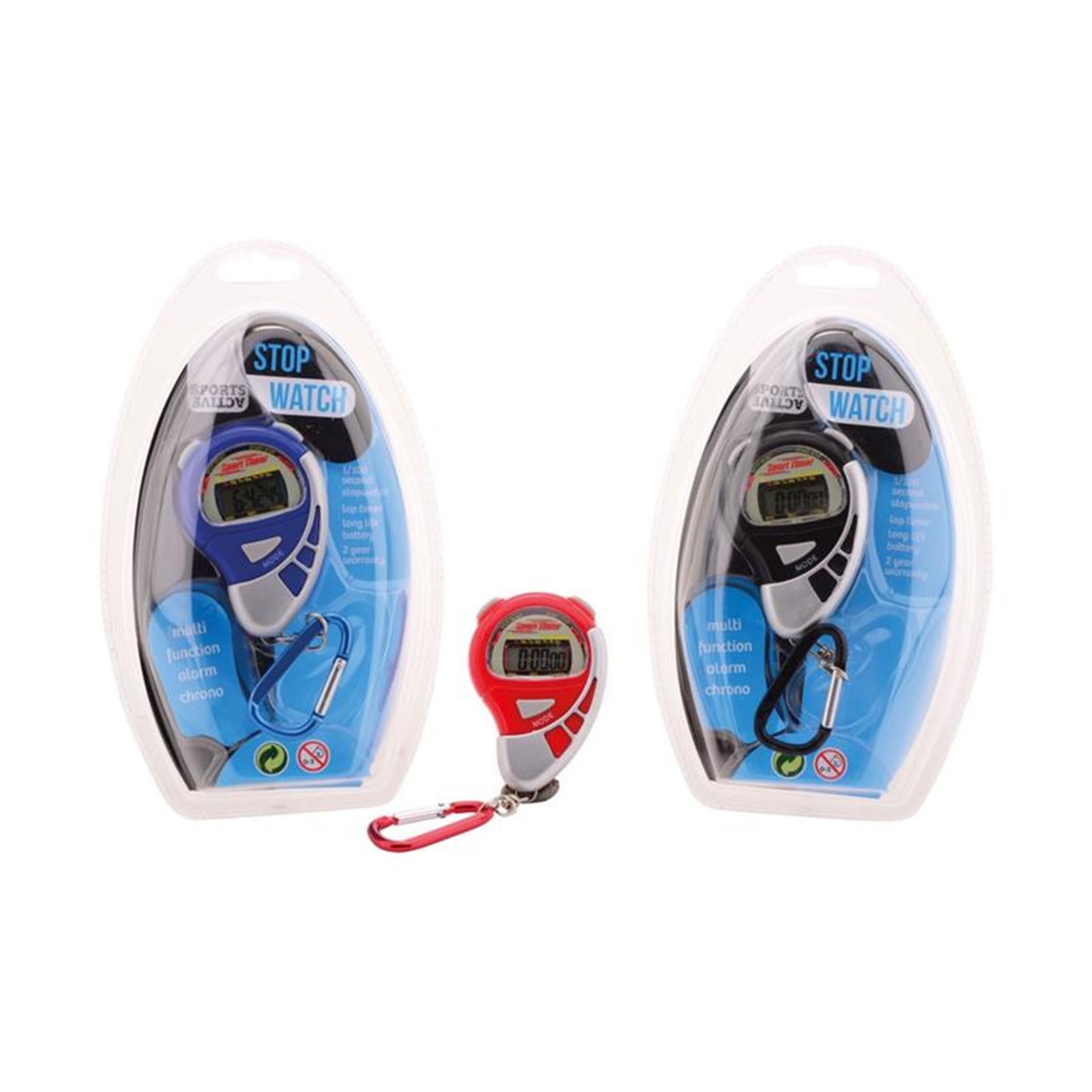 Johntoy sports actieve stopwatch aan karabijnhaak