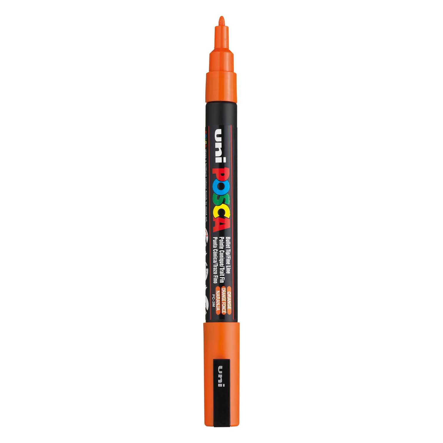 Uni posca pc3m acrylmarker donkeroranje - ronde punt tot 1,3 mm