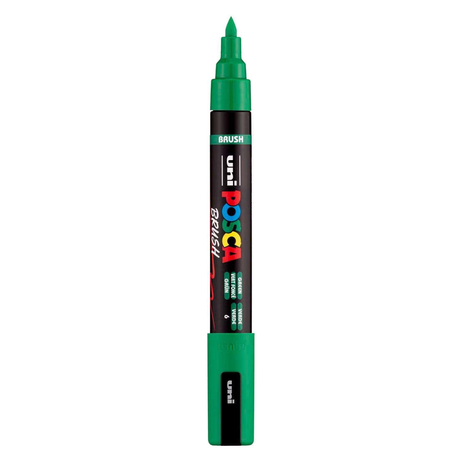 Uni posca brushmarker pc5br groen - brushpunt 1-4 mm