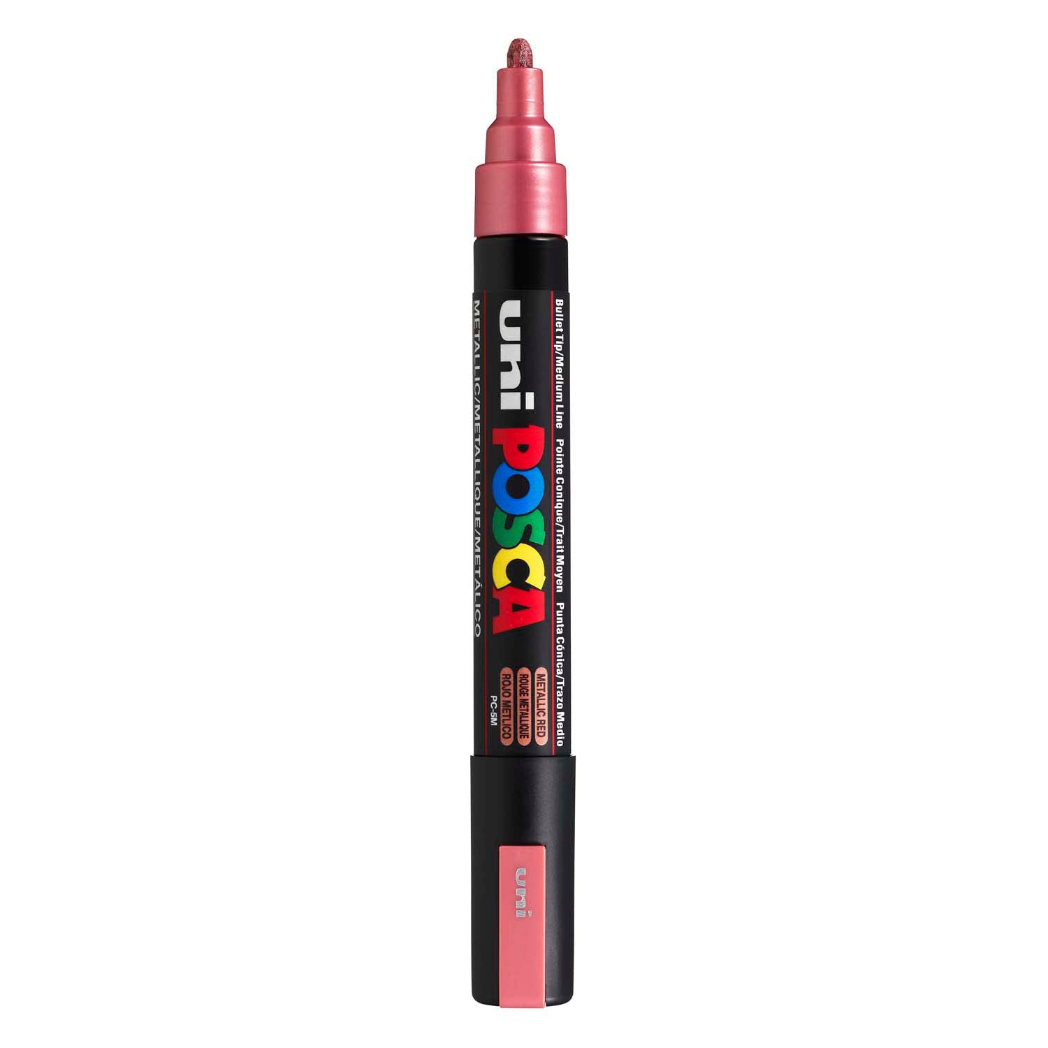 Uni posca verfmarker pc5m metallic rood - conische punt 2,5 mm