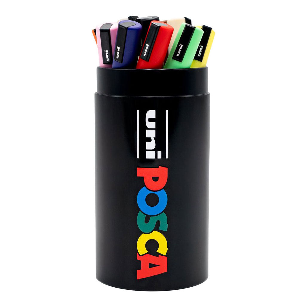 Posca uni paintmarker | assorti | metalen koker van 13 stuks