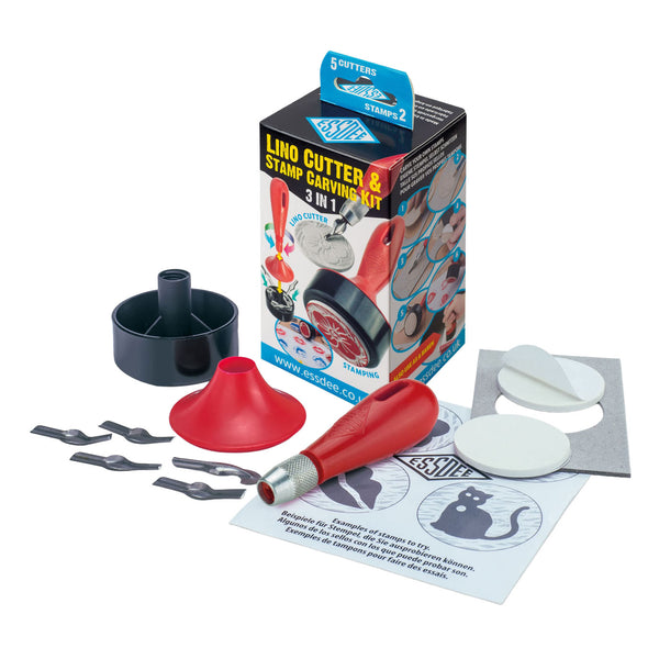 Essdee 3-in-1 linostempel snijset - 5 snijbladen
