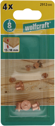 Wolfcraft deuvelbevestigingen | deuvelmarkeerpunten | ø8mm | 4 stuks - 2912000
