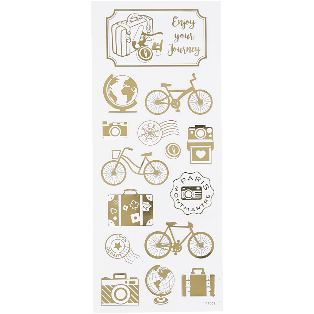 Creative bedrijfsstickers goud om de wereld, 1 vel