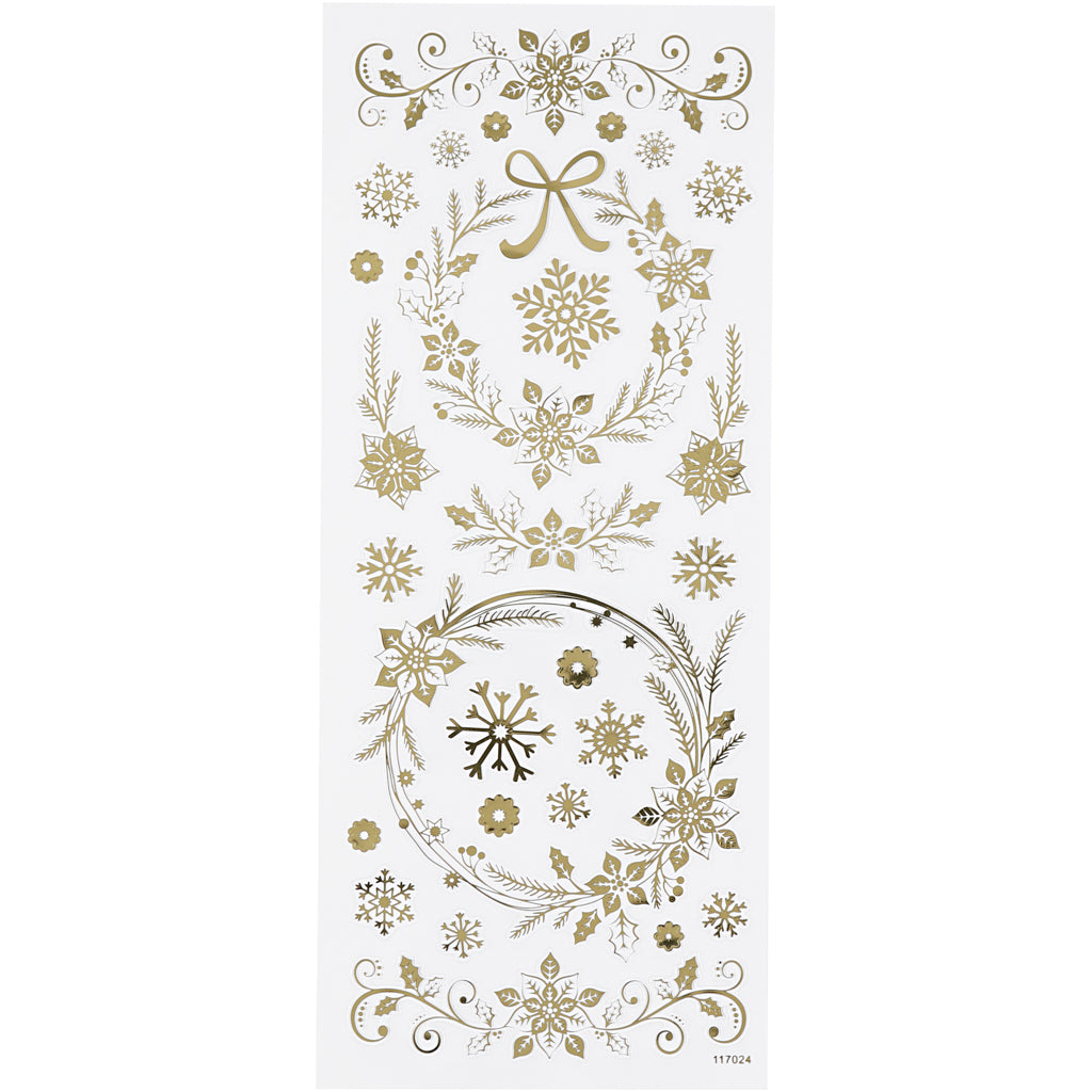 Creative bedrijfsstickers goud kerst sterren, 1 vel