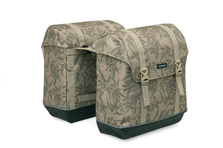 New Looxs Fietstas Alba Dubbel - MIK Bagagedrager - Waterafstotend Polyester - 42L - Bamboe Zwart