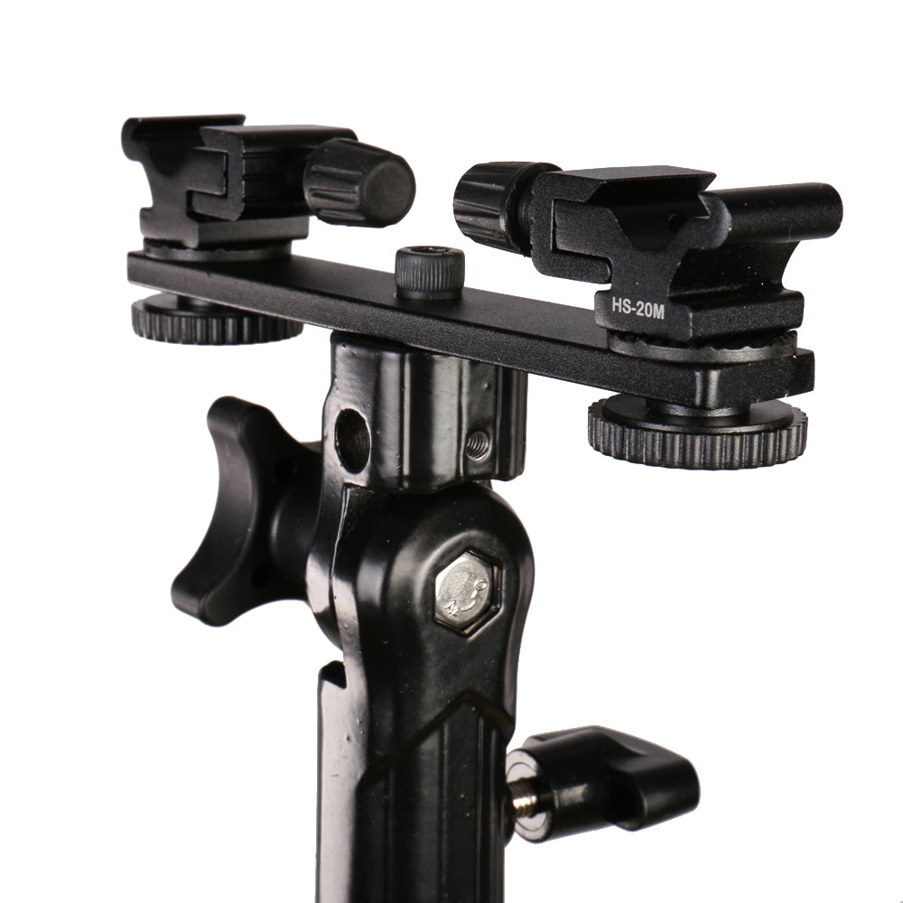 Falcon Eyes Twin Mount kantelbeugel + 2 x Flitsschoen CLD-14A