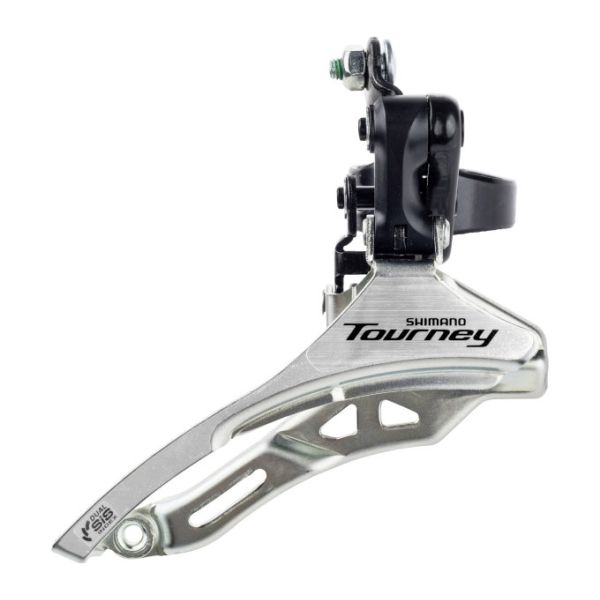 Shimano voorderailleur tourney fd-ty300 3x6 7 speed - down swing - down pull - hoge klem ø31,8 mm - 42t - (66-69°)