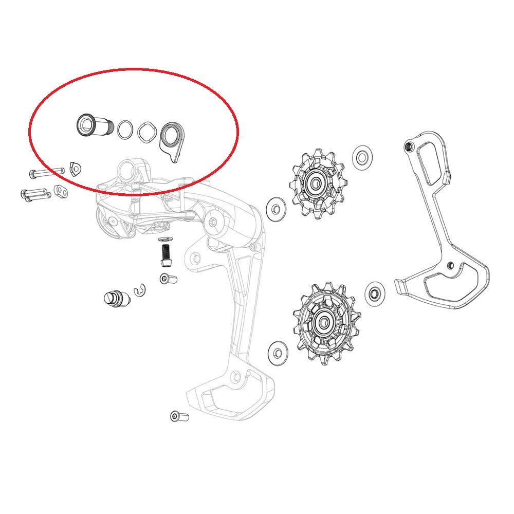 Sram derailleurdeel montagebout achterderailldeur red xplr axs (b-washer frame sleeve b-bolt)