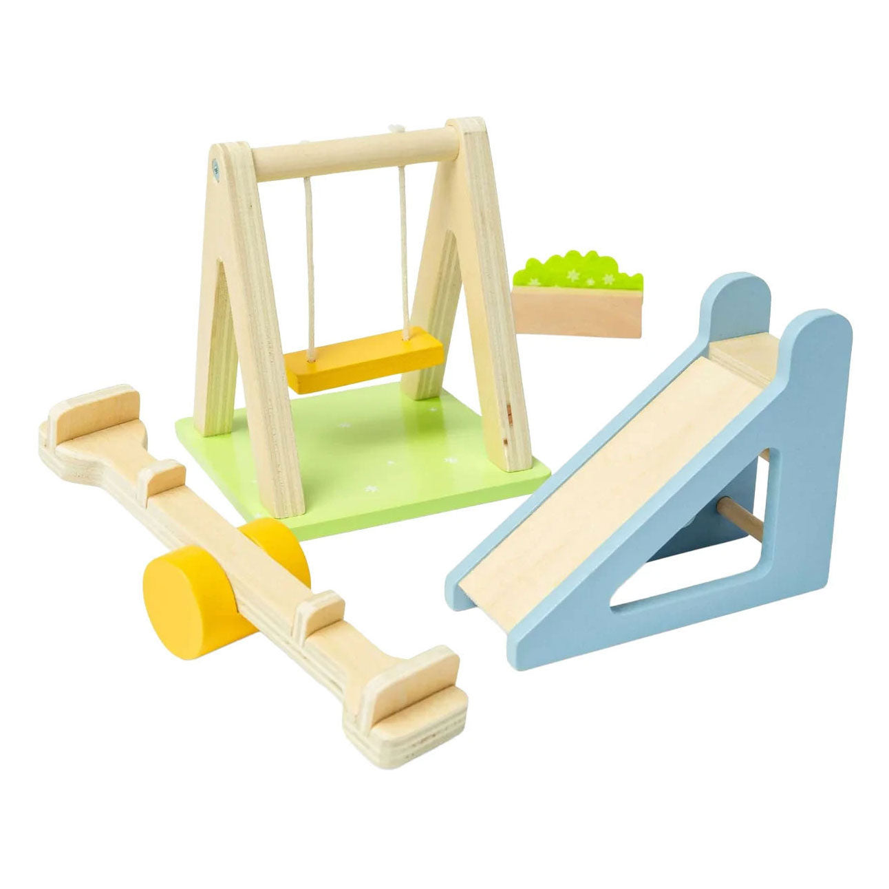 Bigjigs houten poppenhuis meubels tuinset - 4dlg.