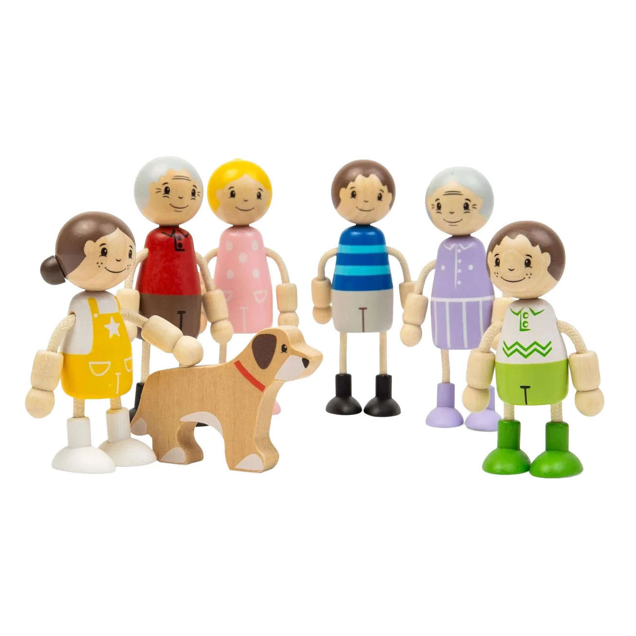 Bigjigs houten poppenhuis familie poppen fsc duurzaam speelgoed.
