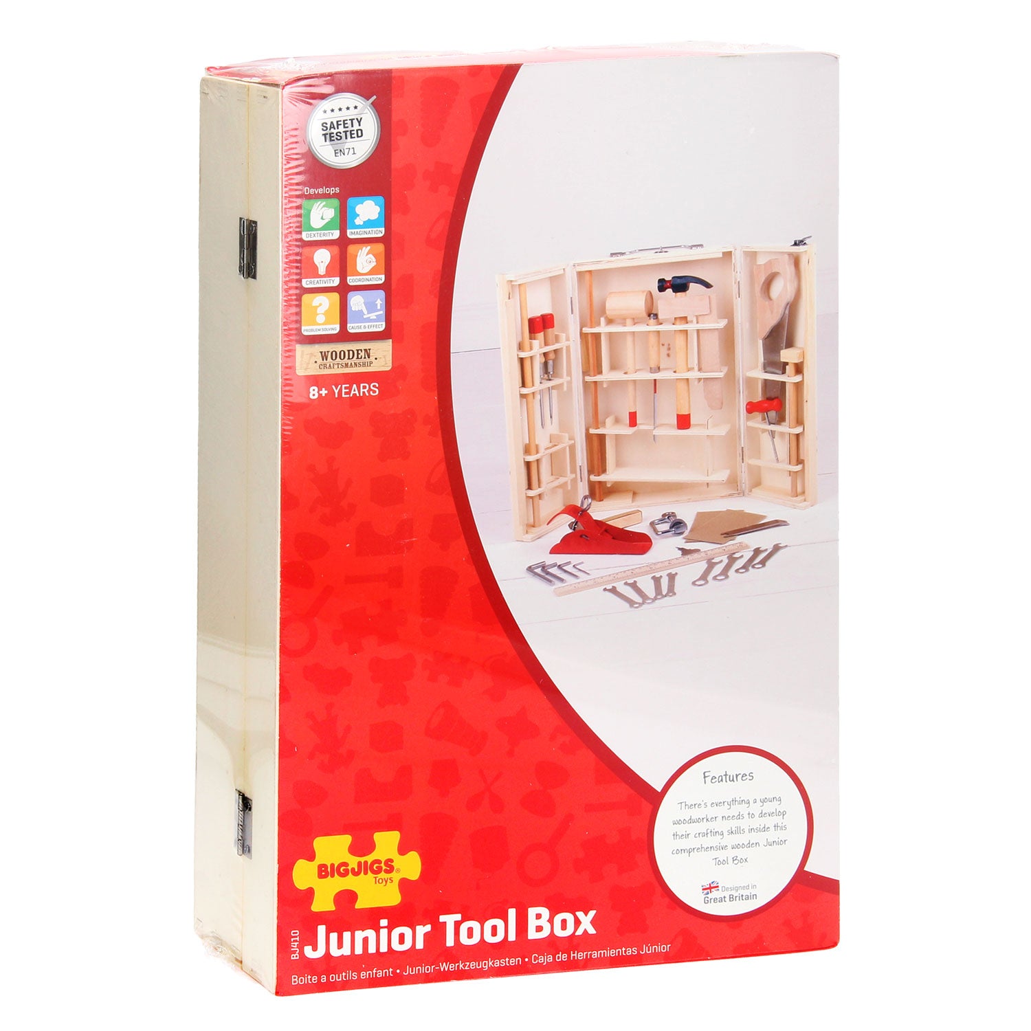 Bigjigs toys bigjigs gereedschapskist, 28dlg.