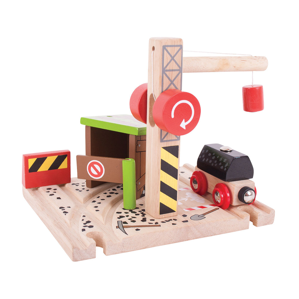 Bigjigs houten treinrails - kolenmijn
