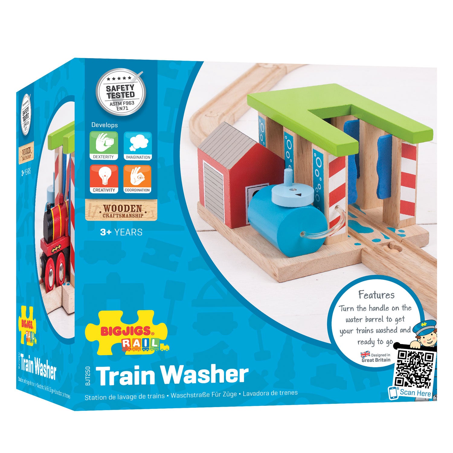 Bigjigs houten rails - wasstraat voor treinen
