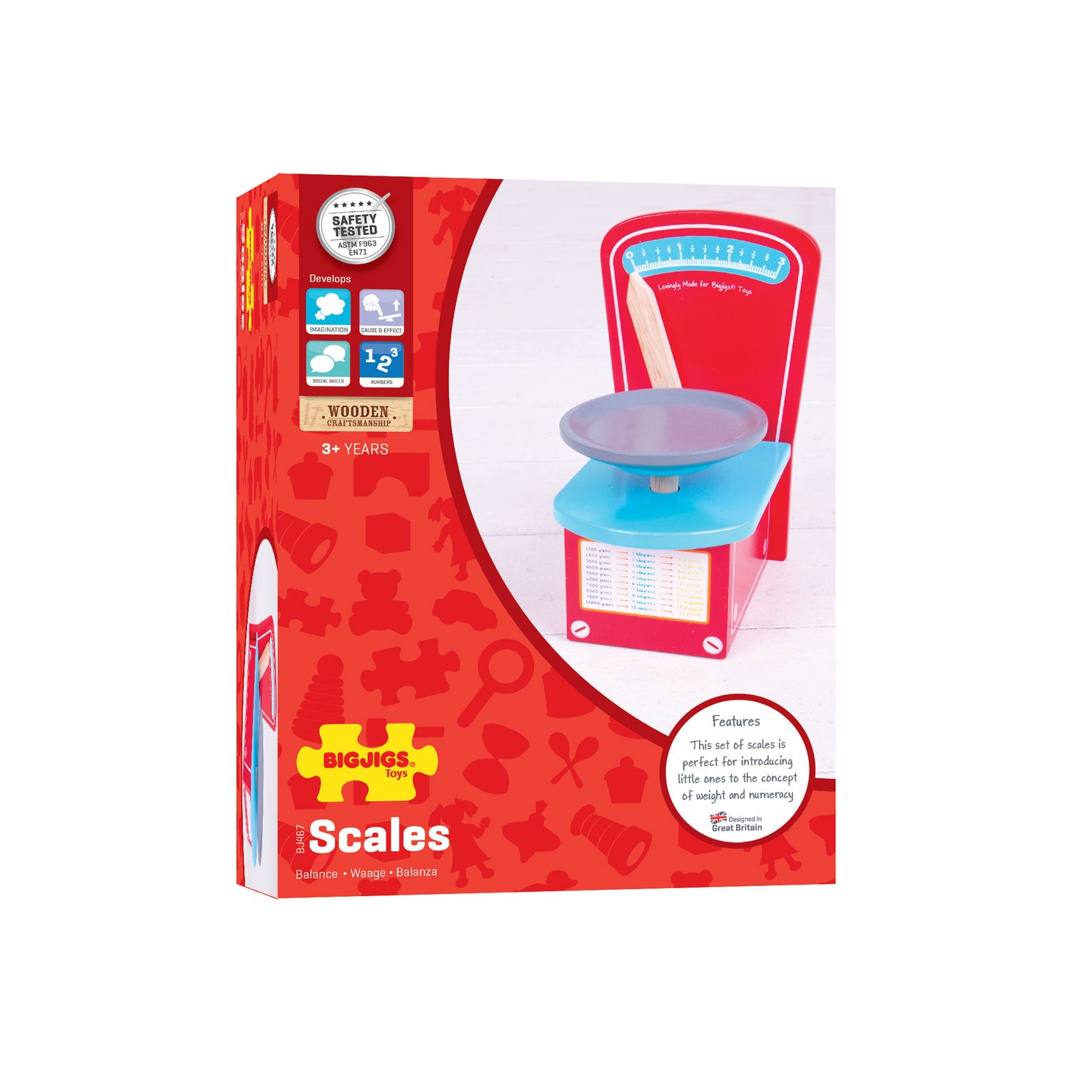 Bigjigs toys bigjigs houten weegschaal