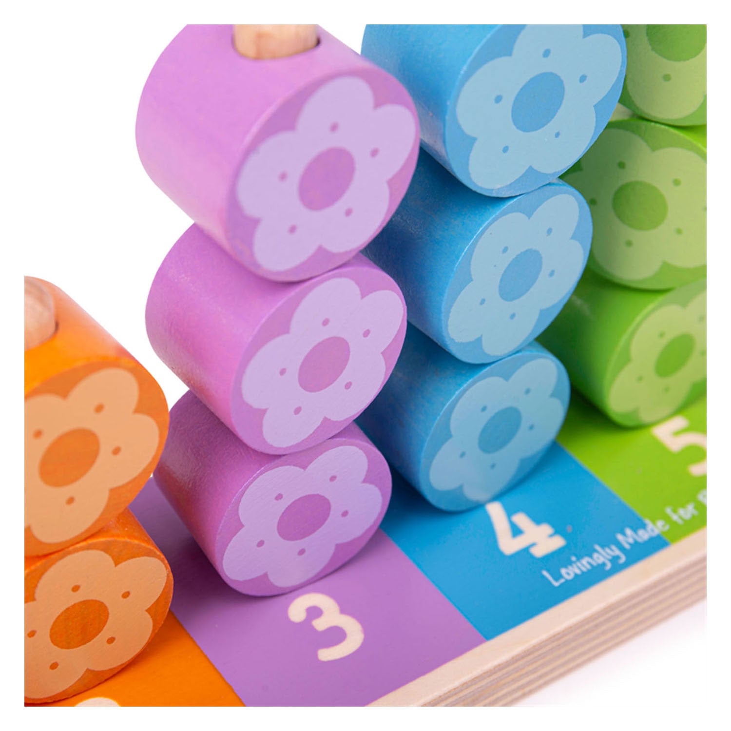 Bigjigs houten stapelspel bloemen, 16dlg.