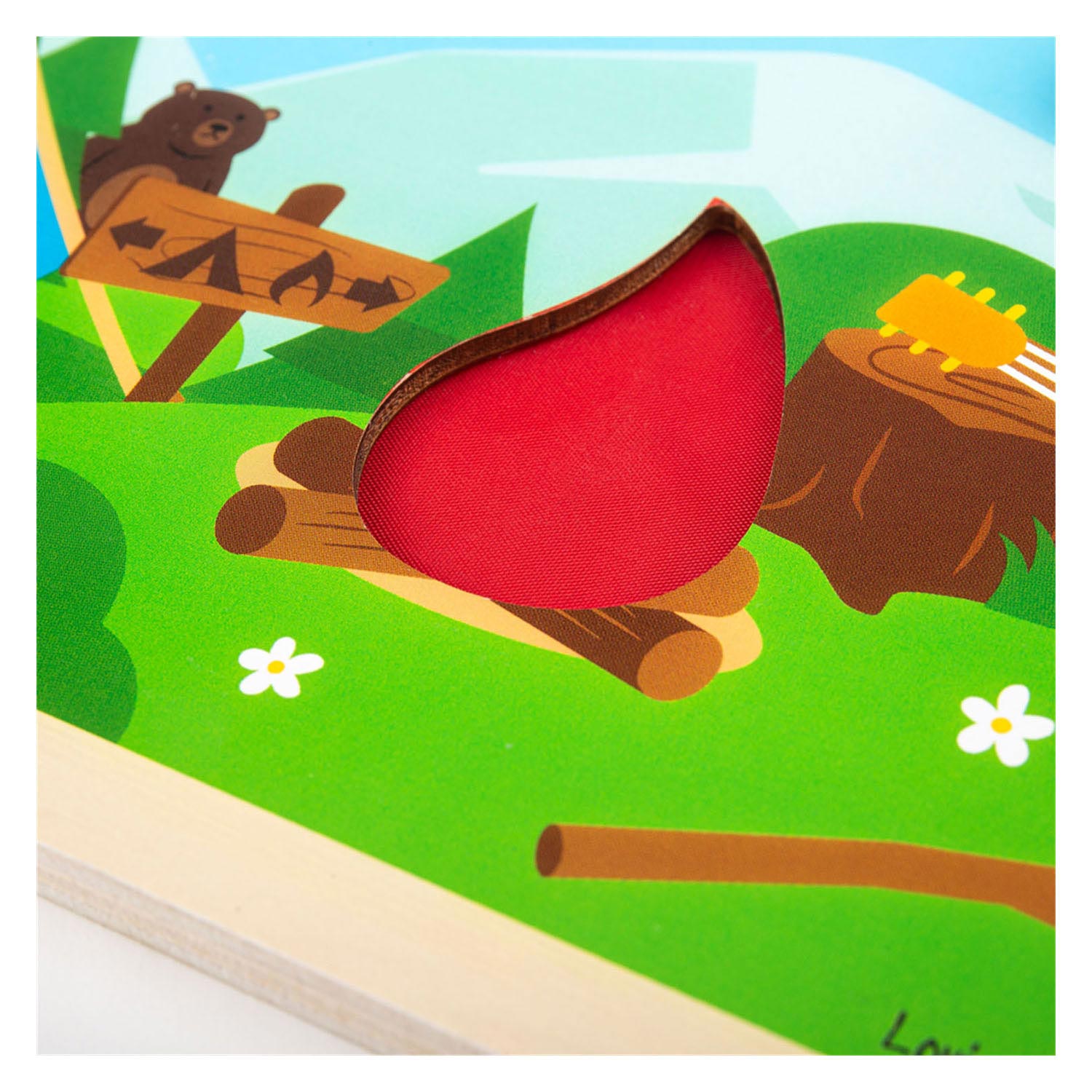 Bigjigs Houten Zintuigenbord Kamperen in het Wild