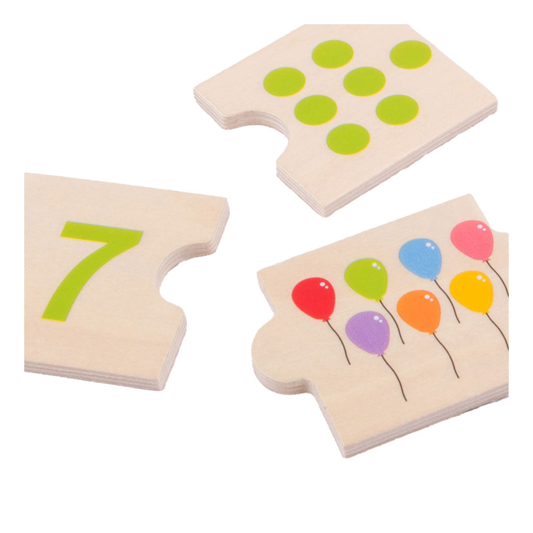 Bigjigs Wooden Number Tile Puzzle, 30 pieces