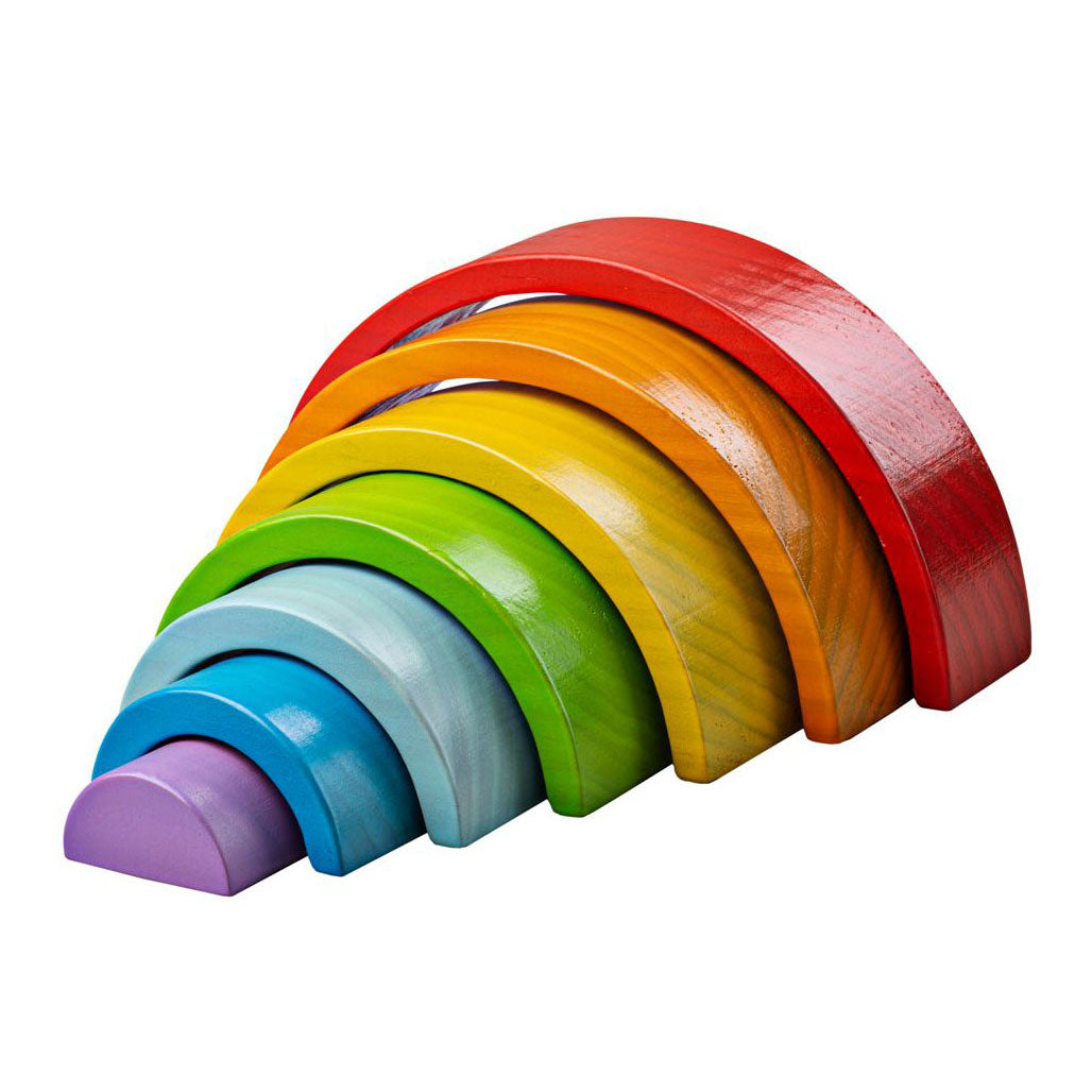 Bigjigs klein houten regenboog stapelspel, 11dlg.