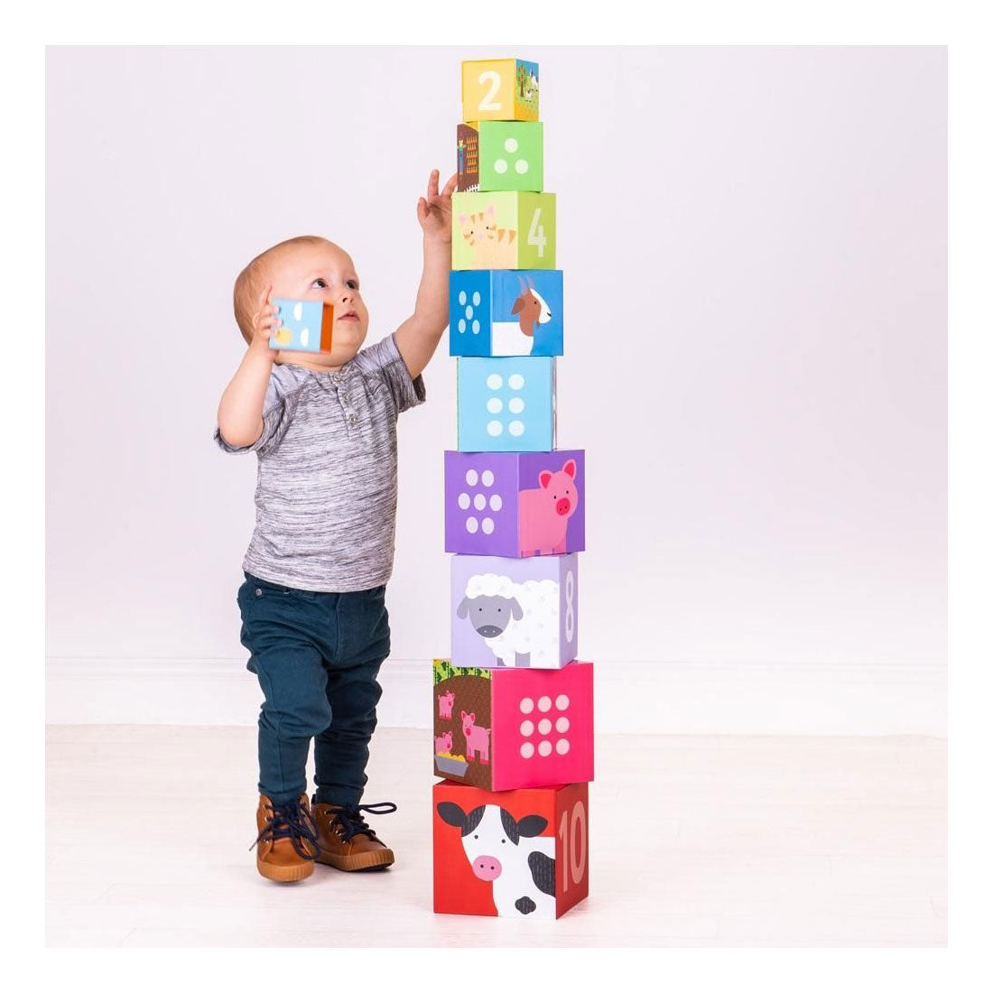 Bigjigs Boerderij Stapeltoren, 10dlg.