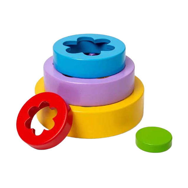 Bigjigs houten bloementoren, 5dlg.
