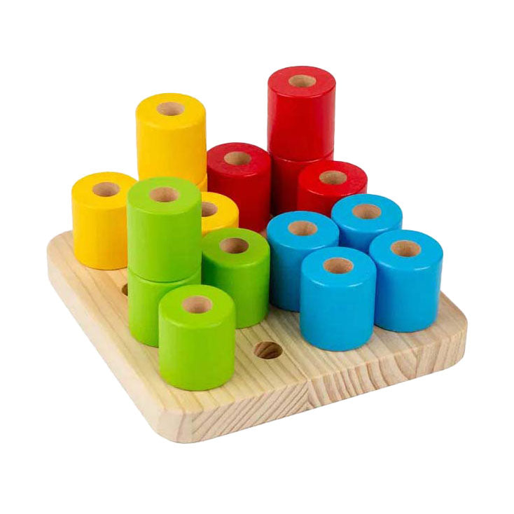 Bigjigs houten wankel-pinbord, 17dlg.