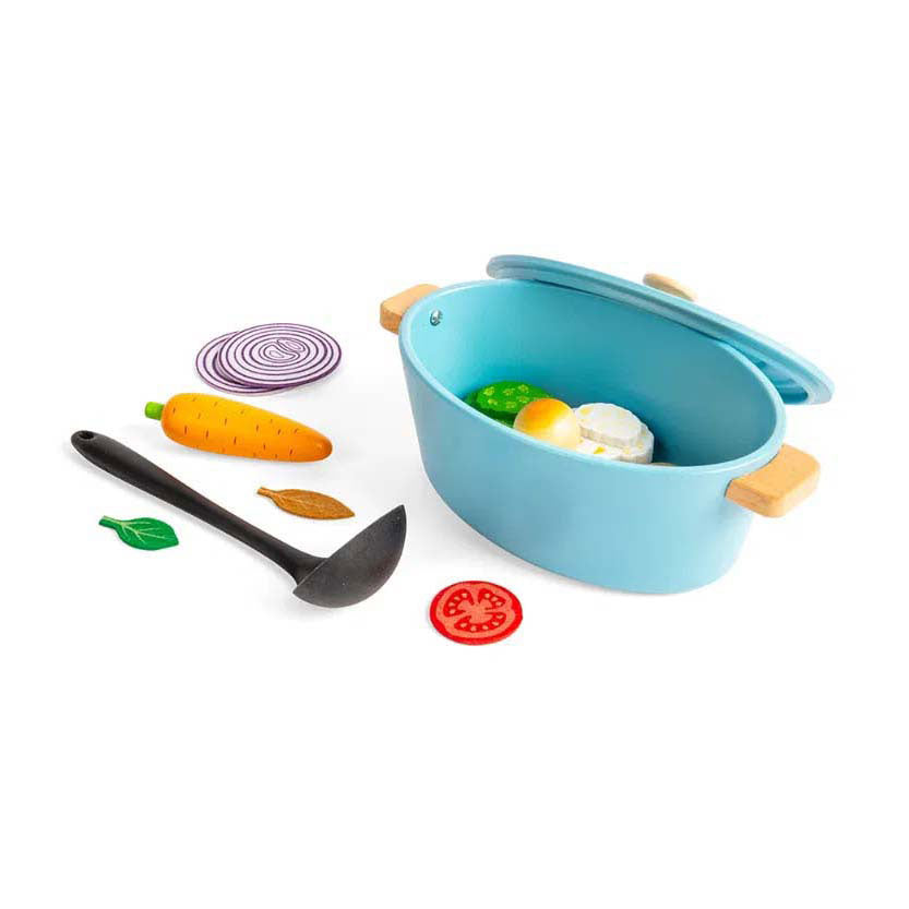 Bigjigs houten stoelpannen speelset, 17dlg.