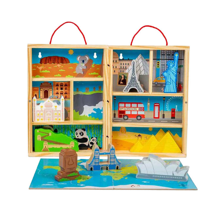 Bigjigs houten reisspeelset, 10dlg.