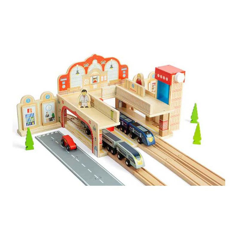 Bigjigs houten treinstation speelgoed - merkloos