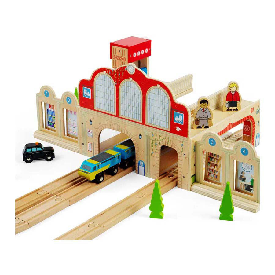 Bigjigs houten treinstation speelgoed - merkloos